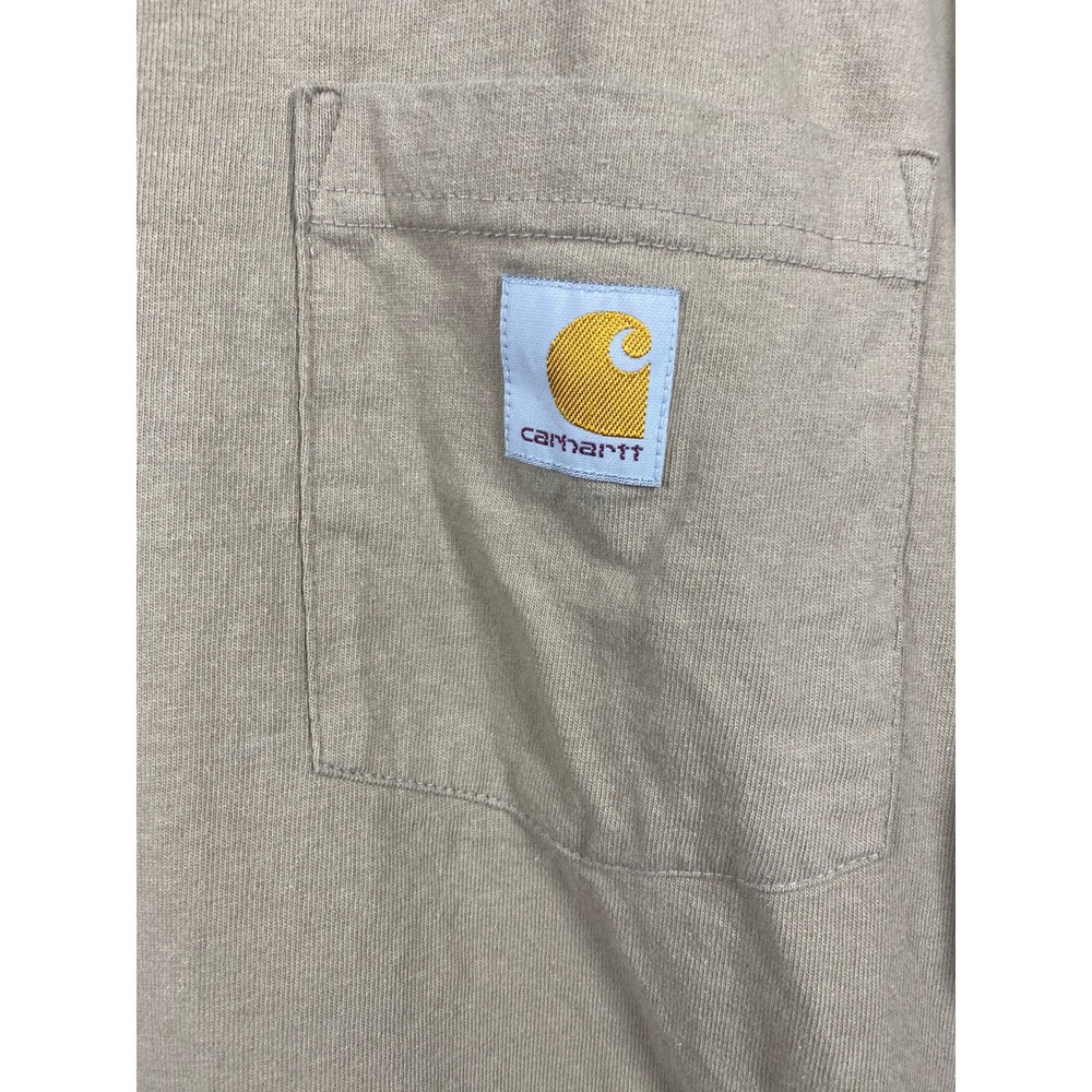 Carhartt Mens Loose Fit Heavyweight Pocket T-Shirt Tan 2XL K87 Workwear Tee - Picture 3 of 6